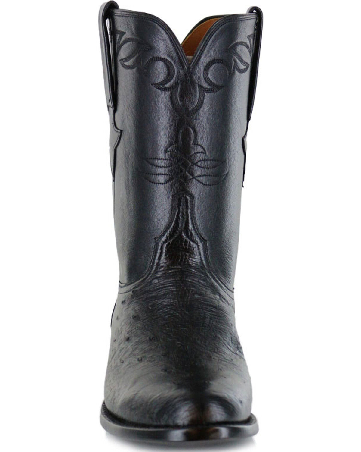 Image #4 - Lucchese Men's Handmade Ward Smooth Ostrich Roper Boots - Round Toe, , hi-res