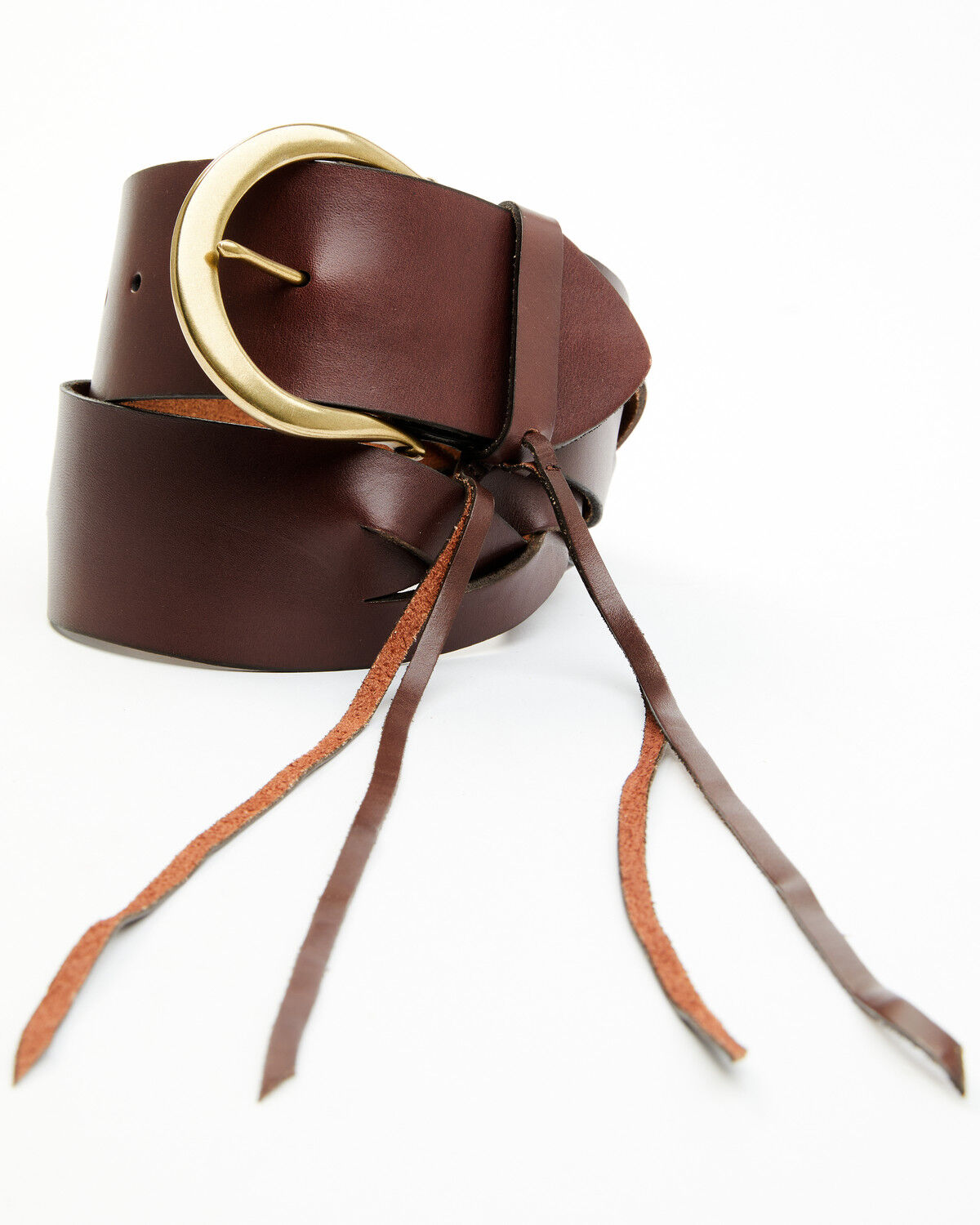 Image #4 - Cleo + Wolf Women's Brown Braided Fringe Belt, Brown, hi-res