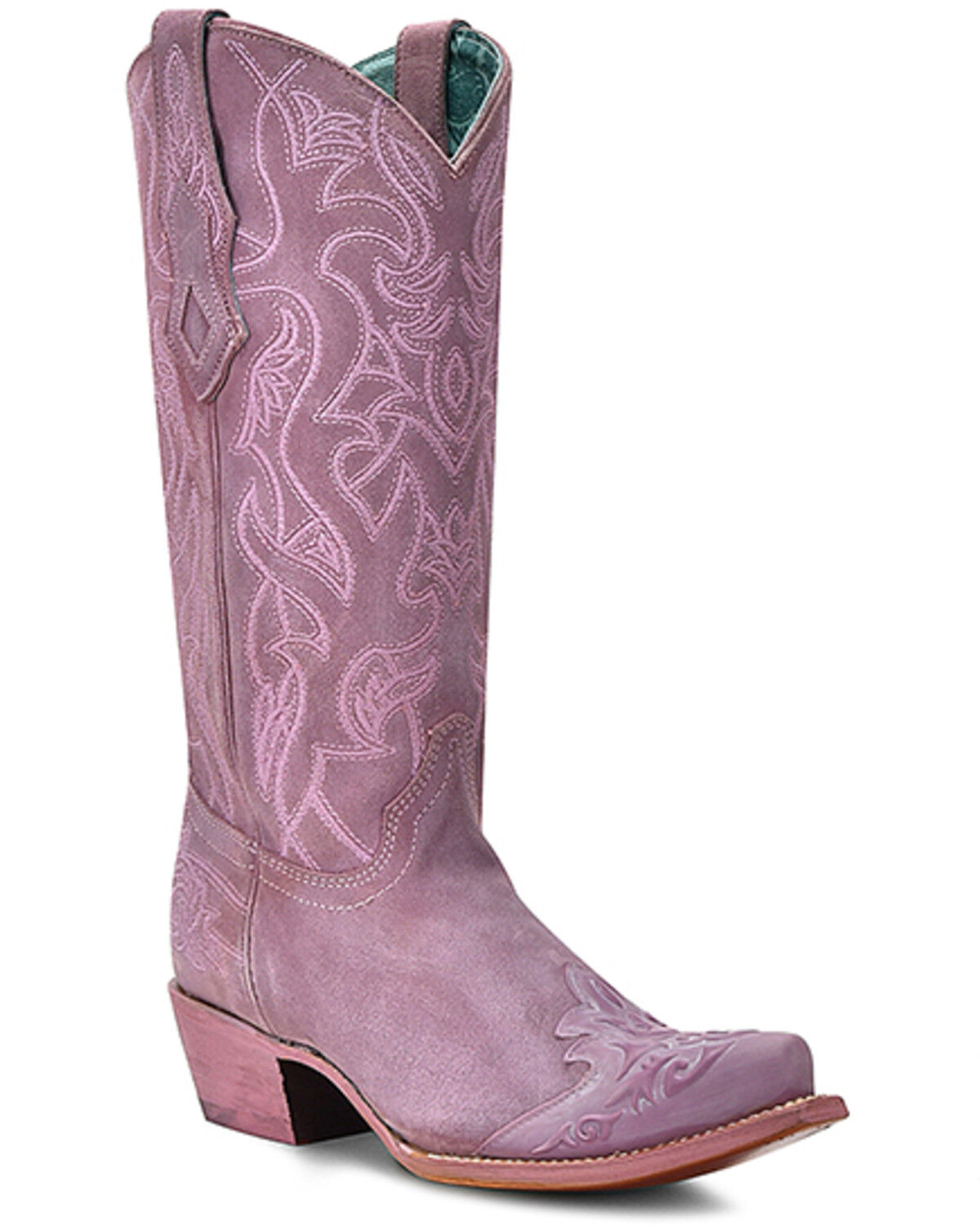Image #1 - Corral Women's Embroidered Western Boots - Snip Toe, Pink, hi-res