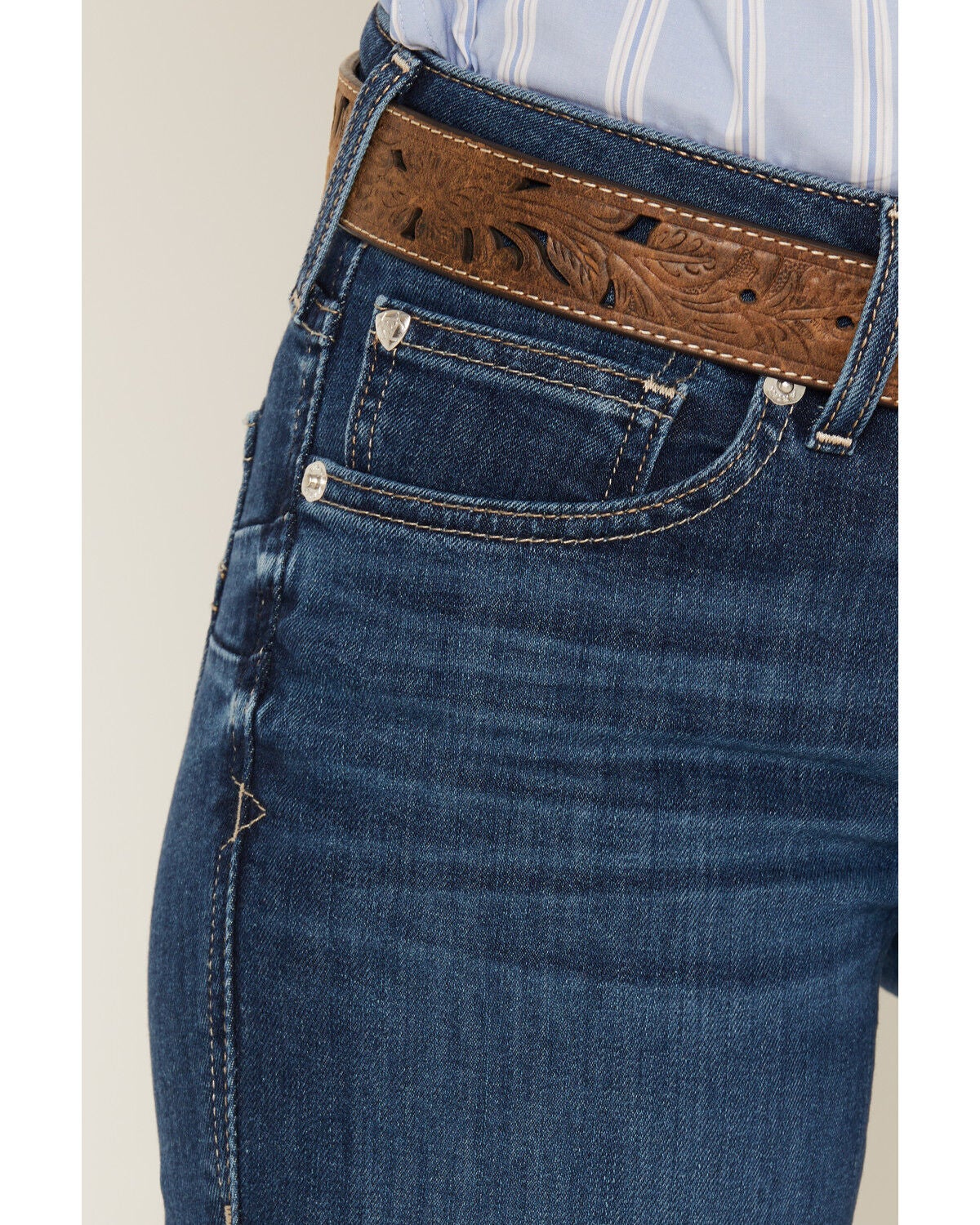 Image #2 - Ariat Women's Perfect Rise Stretch Abby Straight Mackenzie Jeans, Blue, hi-res