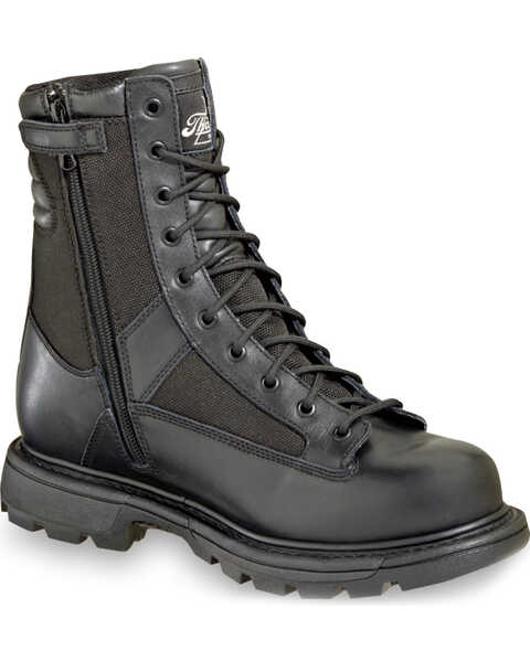 Image #1 - Thorogood Men's 8" Waterproof Side-Zip Trooper Boots - Soft Toe, Black, hi-res