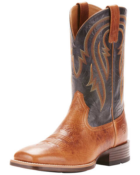 Image #1 - Ariat Men's Plano Western Performance Boots - Broad Square Toe, Lt Brown, hi-res