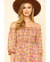 Image #4 - Molly Bracken Women's Pink Print Smock Midi Dress, , hi-res