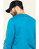 Hawx Men's Teal Sleeve Logo Long Sleeve Work T-Shirt - Tall , Teal, hi-res