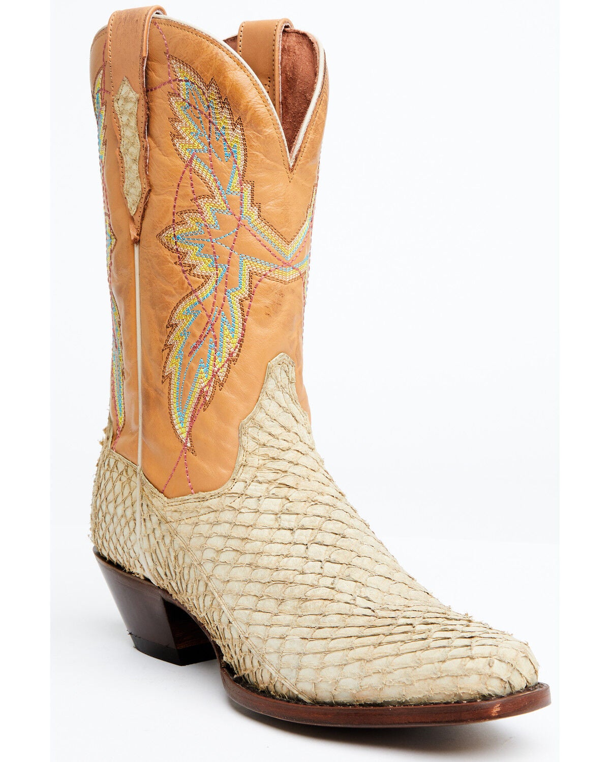 Dan Post Women's Queretaro Exotic Seabass Western Boots - Square Toe, Oryx, hi-res
