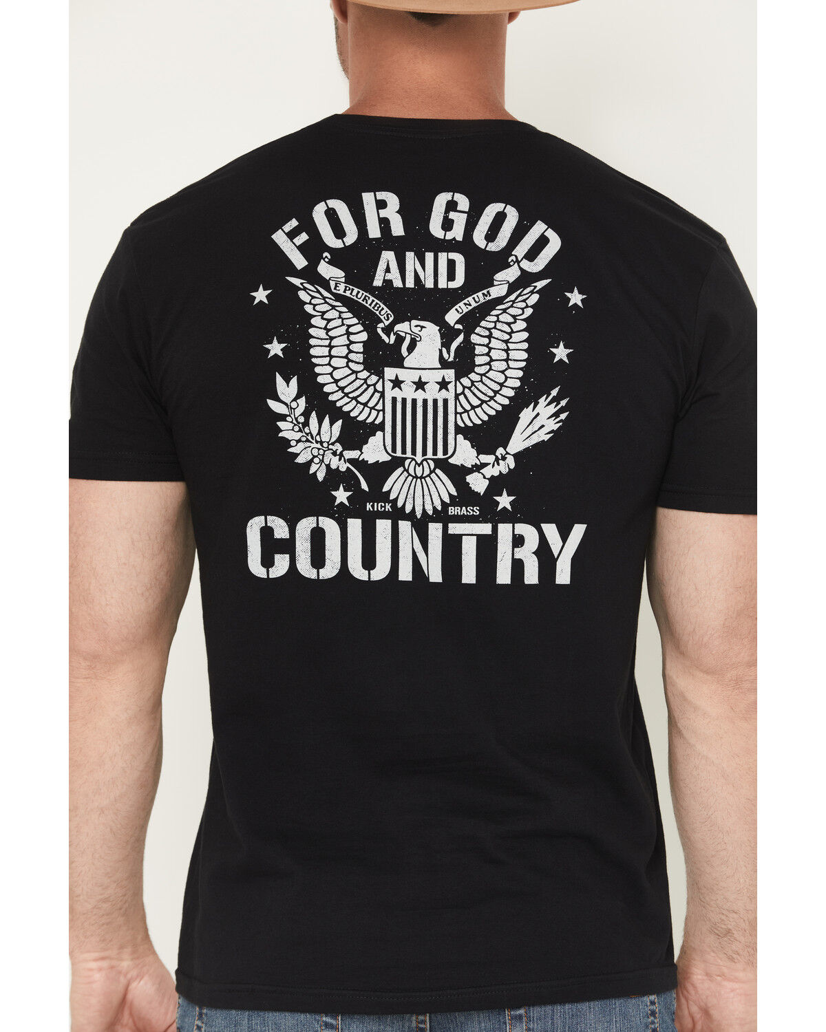 Image #3 - Kick Brass Men's For God and Country Short Sleeve Graphic T-Shirt, Black, hi-res