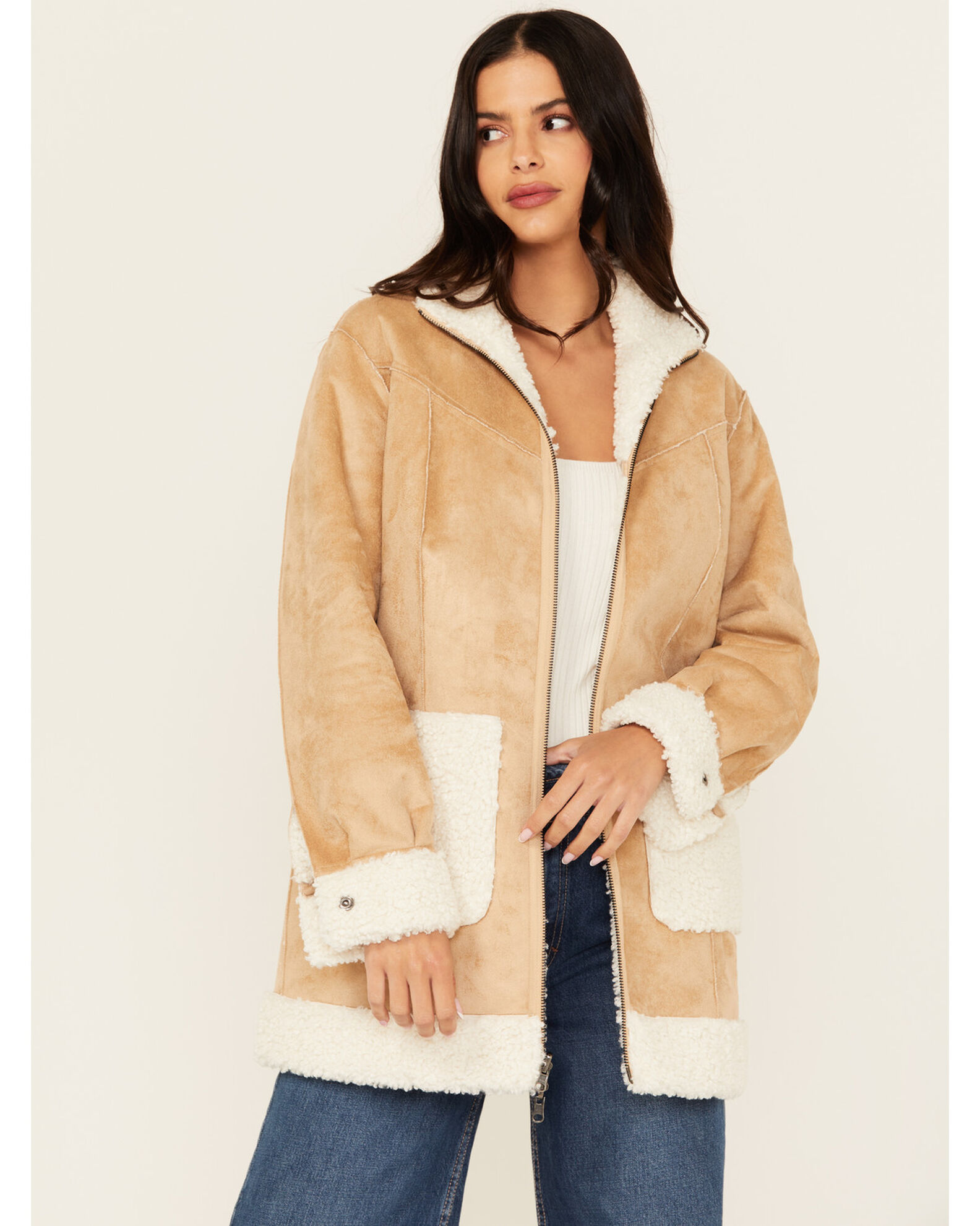 Shyanne Women s Reversible Faux Suede Sherpa Jacket Country Outfitter