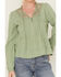 Image #3 - Jolt Women's Lace Trim Long Sleeve Peasant Top, Sage, hi-res