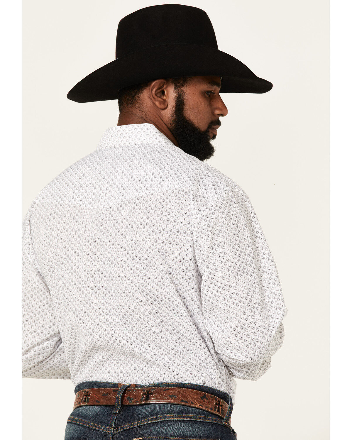 Image #2 - Roper Men's Teardrop Dot Geo Print Long Sleeve Pearl Snap Western Shirt, , hi-res