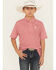 Image #1 - Ariat Boys' Geo Print Short Sleeve Button-Down Polo, Red, hi-res