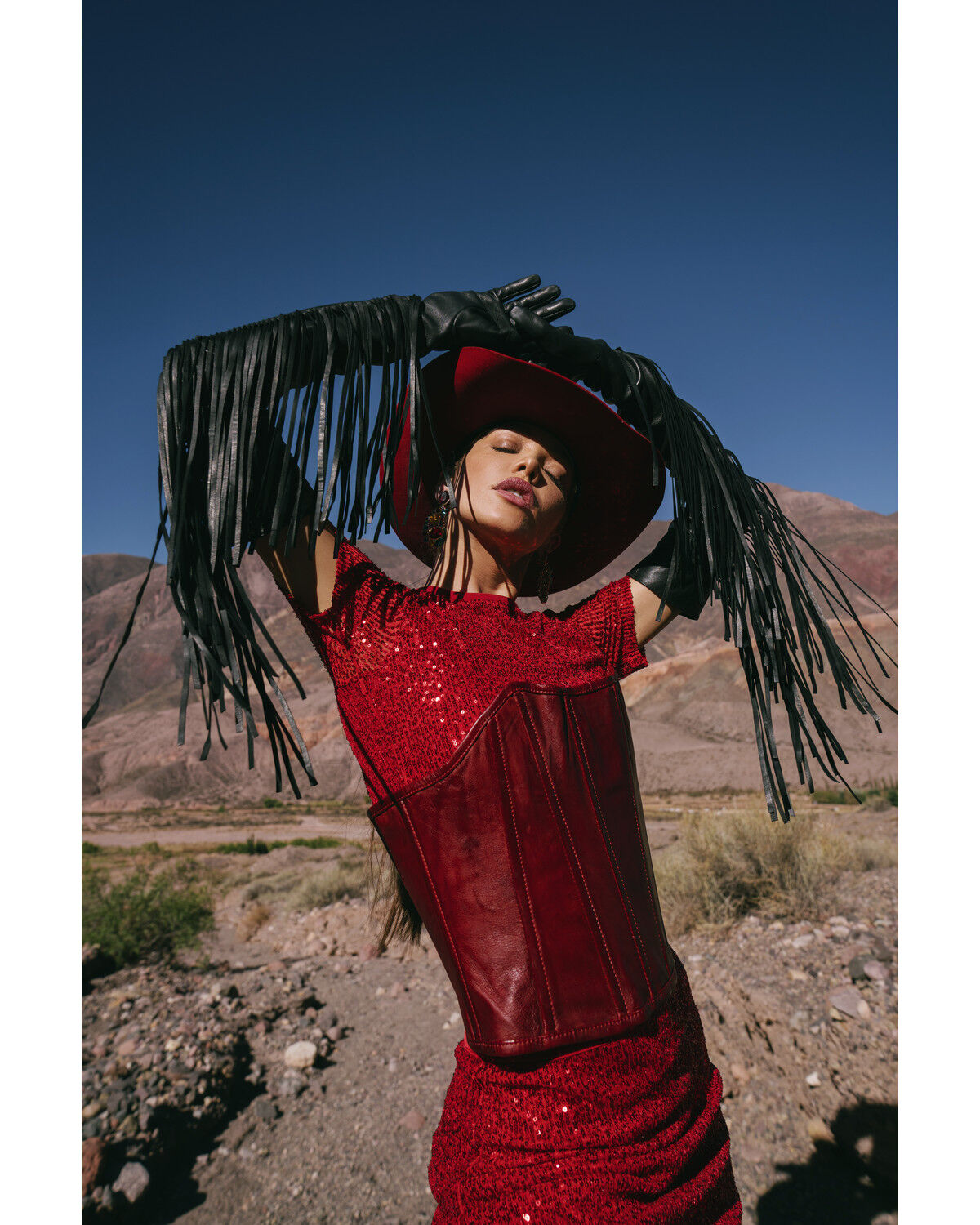 Image #1 - Band of the Free Women's The Lovers Sequin Short Sleeve Top, Red, hi-res