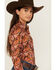 Image #2 - Cruel Girl Girls' Paisley Print Long Sleeve Button-Down Western Shirt, Coral, hi-res