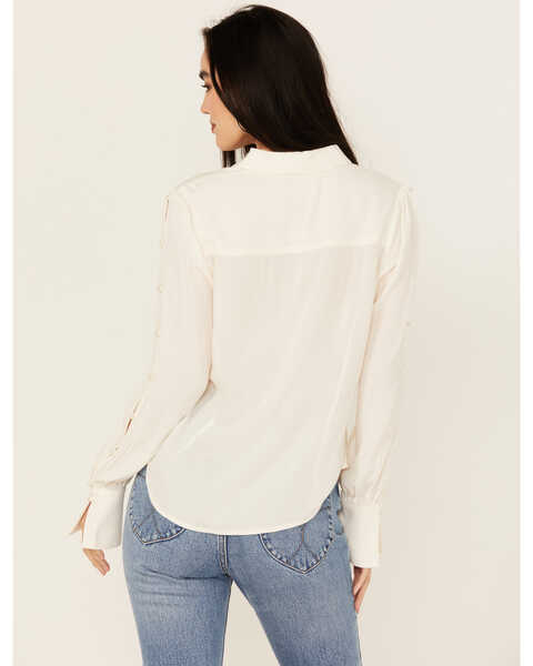 Image #4 - Shyanne Women's Long Sleeve Cut Out Western Shirt , Cream, hi-res