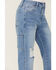 Image #2 - Ceros Women's Light Wash High Rise Carpenter Straight Jeans , Blue, hi-res
