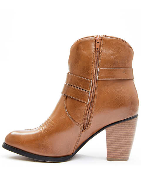 Image #4 - Roper Women's Maybelle Belted Short Western Boots - Round Toe, Brown, hi-res