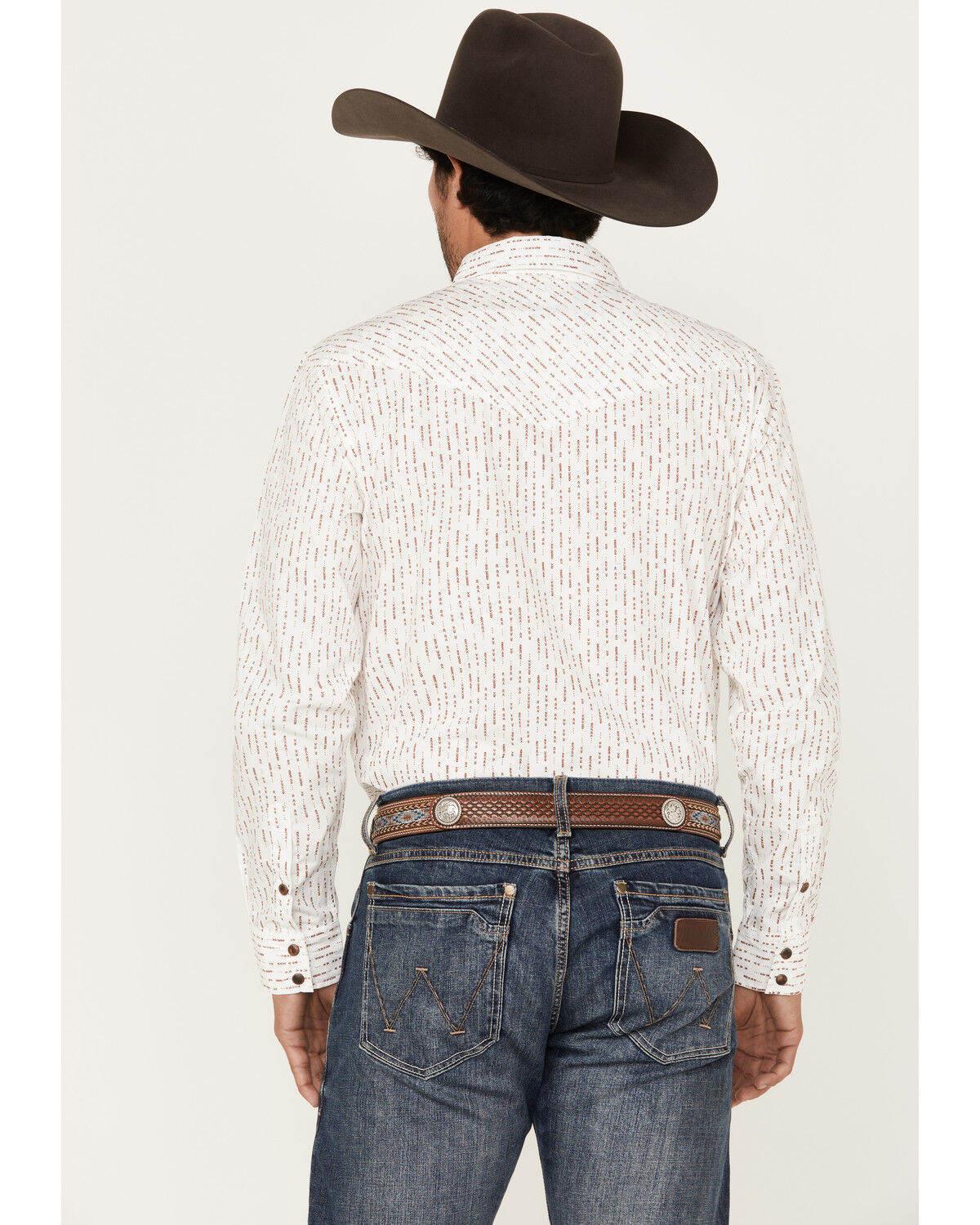 Image #4 - Gibson Men's Grapevine Arrow Geo Print Long Sleeve Snap Western Shirt, Ivory, hi-res