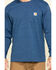 Image #4 - Carhartt Men's Loose Fit Heavyweight Long Sleeve Logo Pocket Work T-Shirt - Big & Tall, Heather Blue, hi-res
