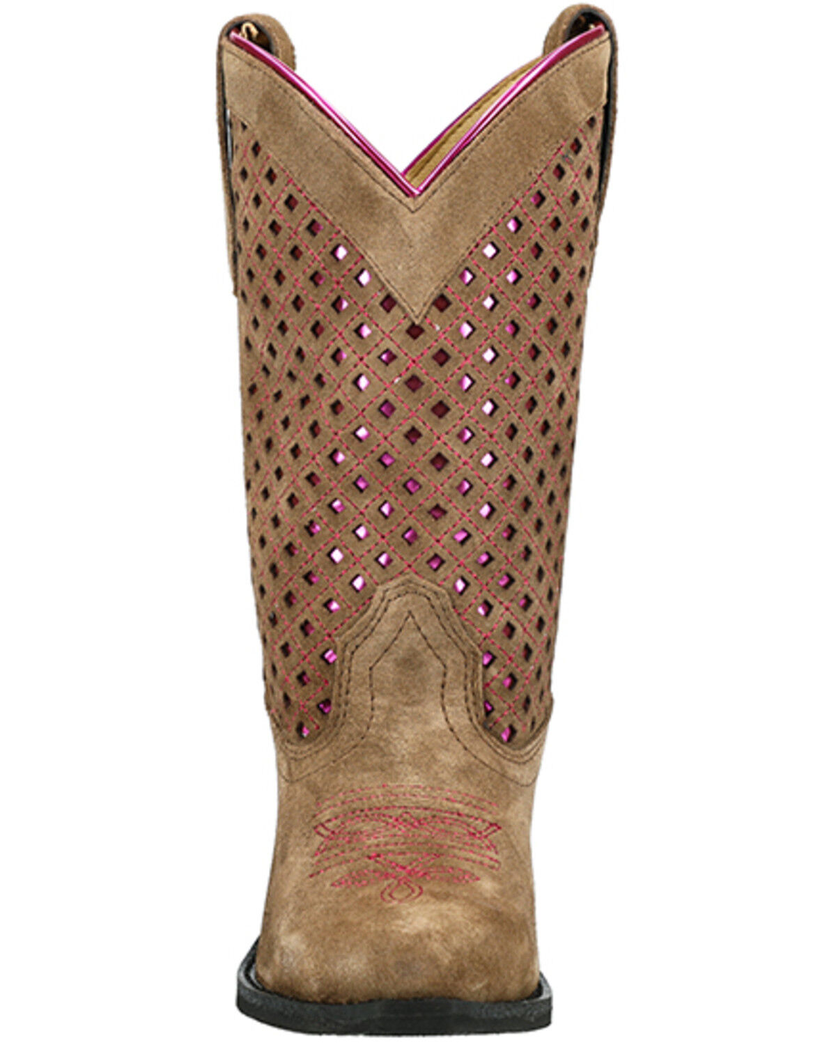 Image #4 - Smoky Mountain Little Girls' Magnolia Metallic Western Boots - Snip Toe, Brown, hi-res
