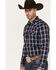 Image #2 - Cody James Men's Poker Night Plaid Print Long Sleeve Snap Western Shirt, Red, hi-res