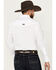 Image #4 - Ely Walker Men's Logo Embroidered Long Sleeve Pearl Snap Western Shirt, White, hi-res