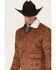 Image #2 - Cody James Men's Edward Faux Suede Sherpa Collar Bomber Jacket, Brown, hi-res