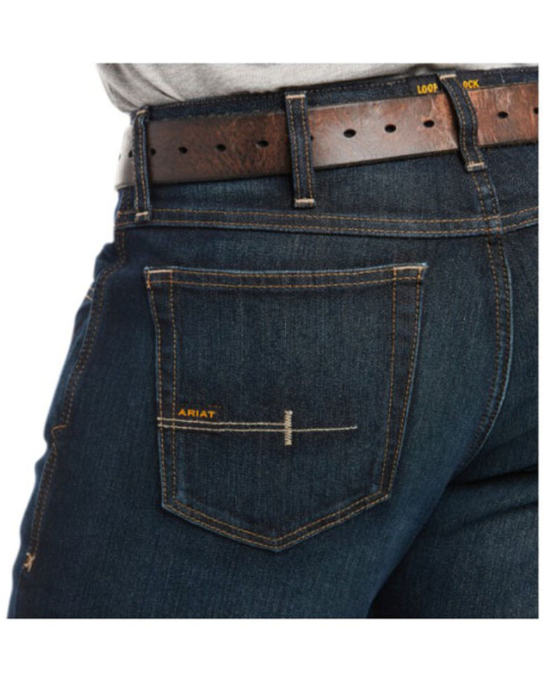Ariat Men's M7 Rebar Durastretch Dark Basic Slim Straight Work Jeans, Indigo, hi-res
