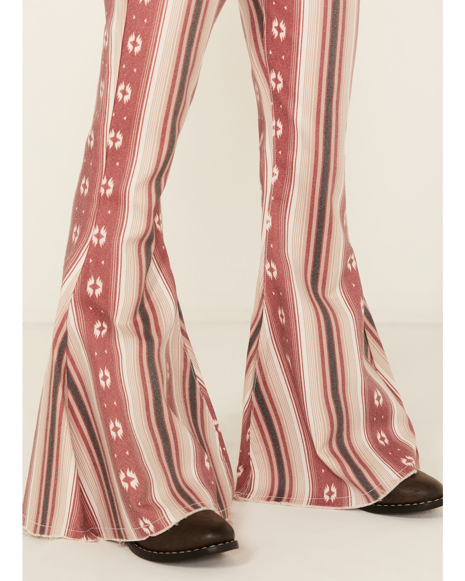 Cowgirl Hardware Girl s Red Aztec Serape Bell Bottom Jeans