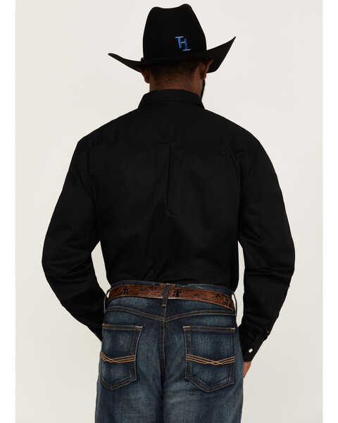 Image #4 - RANK 45® Men's Basic Twill Long Sleeve Button-Down Western Shirt - Tall, Black, hi-res