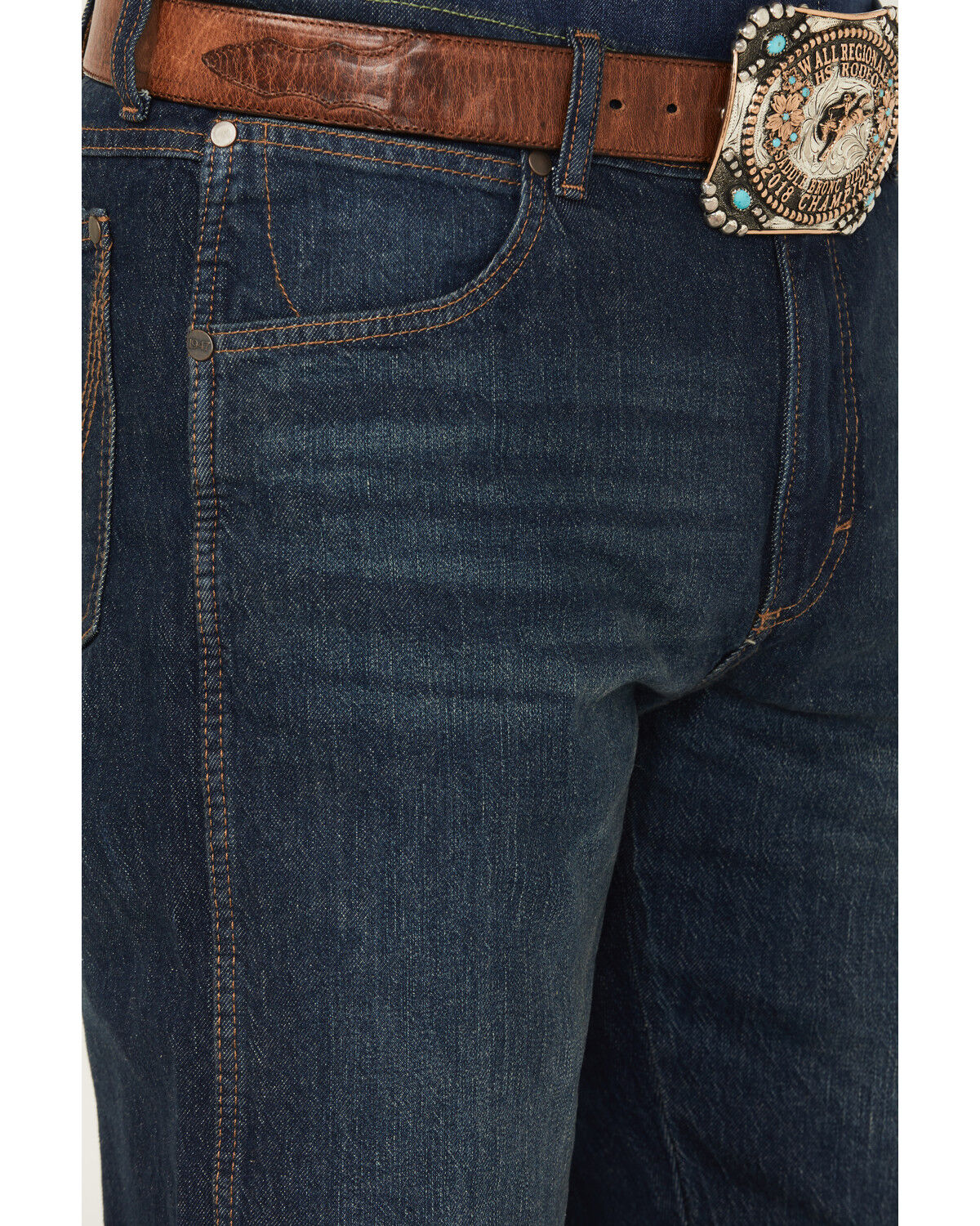 Image #2 - Wrangler Retro Men's 88MWZ Dark Wash Slim Fit Straight Stretch Denim Jeans, Dark Wash, hi-res