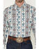 Image #3 - Wrangler Men's Checotah Southwestern Striped Long Sleeve Pearl Snap Western Shirt - Tall, Blue, hi-res
