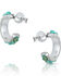 Image #2 - Montana Silversmiths Women's Studded In Turquoise Mini Hoop Earrings, Silver, hi-res