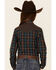 Image #4 - Roper Girls' Windowpane Plaid Print Fancy Yoke Long Sleeve Pearl Snap Western Shirt, Brown, hi-res