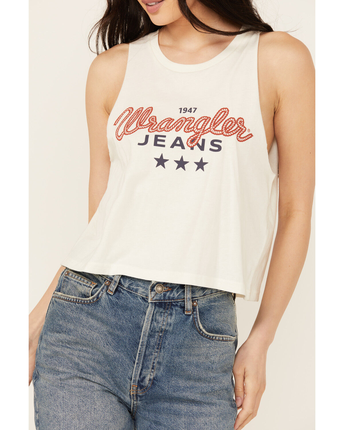 Image #3 - Wrangler Women's Jeans Logo Sleeveless Graphic Tank, White, hi-res