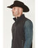 Image #2 - Ariat Men's Phantom Logo Concealed Carry Softshell Vest, Dark Grey, hi-res