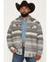 Image #1 - Cody James Men's Cowpoke Southwestern Striped Sherpa Lined Shirt Jacket, Charcoal, hi-res