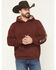Image #1 - RANK 45® Men's Cayusey Logo Sleeve Hooded Sweatshirt, Burgundy, hi-res