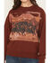 Image #3 - Shyanne Women's Running Horses Loose Fit Graphic Sweatshirt, Mahogany, hi-res