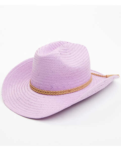 Idyllwind Women's Pioneer Lane Natural Western Straw Hat, Lavender, hi-res