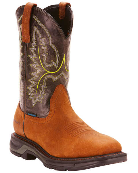 Ariat Men's WorkHog® XT H20 Boots - Broad Square Toe, Dark Brown, hi-res