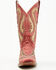 Image #4 - Circle G Women's Inlay Western Boots - Square Toe, Red, hi-res