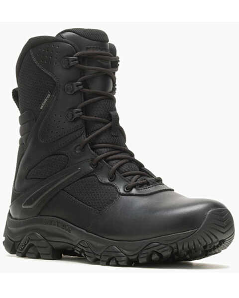 Merrell Men's Moab 3 8" Tactical Response Zip Waterproof Boots - Round Toe , Black, hi-res