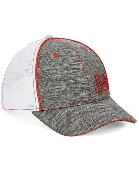 Image #1 - Justin Men's Lawton Embroidered Logo Mesh Back Cap, Heather Grey, hi-res