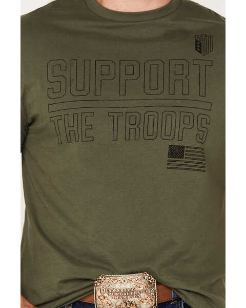 Image #3 - Howitzer Men's Support The Troops Graphic T-Shirt, Green, hi-res