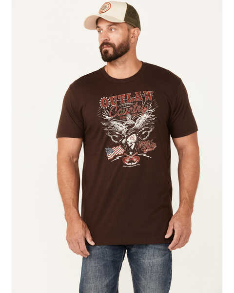 Moonshine Spirit Men's Outlaw Racing Short Sleeve Graphic T-Shirt, Brown, hi-res