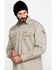 Image #3 - Wrangler Men's FR Plaid Print Long Sleeve Snap Work Shirt, Khaki, hi-res