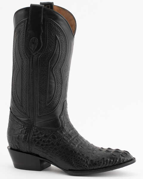 Ferrini Caiman Body Cowboy Boots - Round Toe, Black, hi-res