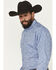 Image #2 - Wrangler Men's Paisley Print Long Sleeve Button-Down Stretch Western Shirt - Tall, Blue, hi-res