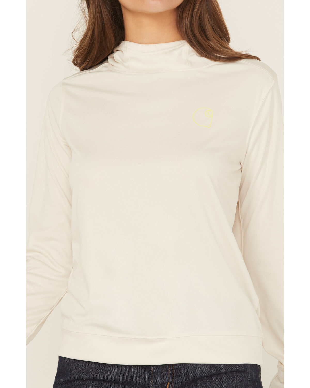 Image #3 - Carhartt Women's Force® Sun Defender™ Lightweight Long Sleeve Hooded Graphic Work Shirt, White, hi-res