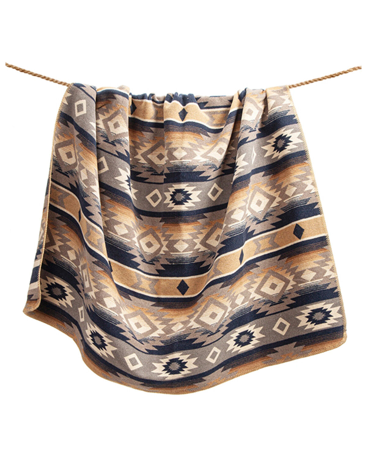 Image #2 - HiEnd Accents Taos Wool Blend Throw Blanket, Tan, hi-res