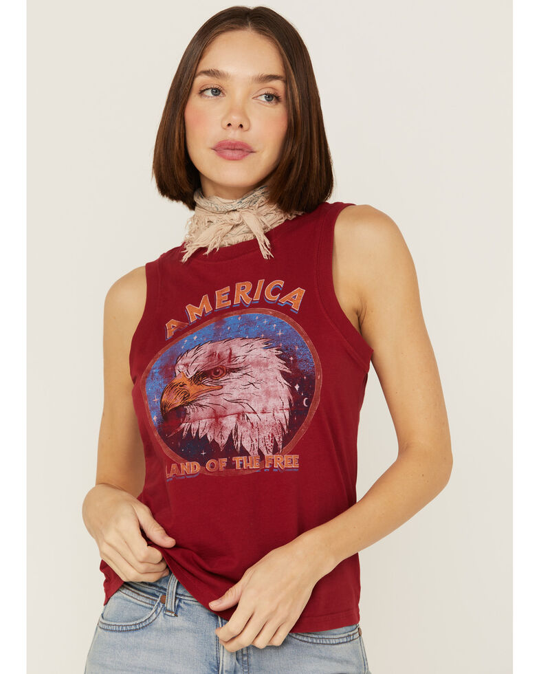 Shyanne Women's America Eagle Red Graphic Tank, Red, hi-res